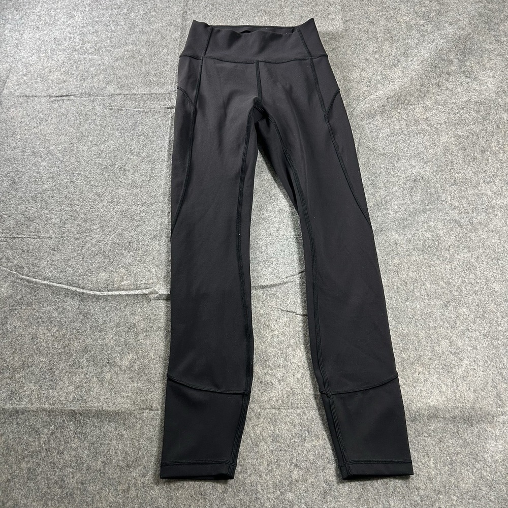 Lululemon In Movement Black Leggings Size 2 Everlux 25"  7/8 Tight High Rise
